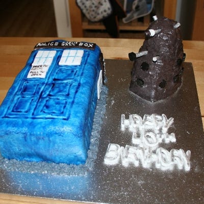 Handcrafted Cakes - Tardis and Dalek Birthday Cake